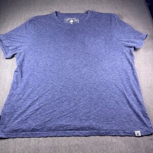 Copper & Oak Mens XXL T-Shirt Dark Indigo Heathered Pocket Tee Short Sleeve 001